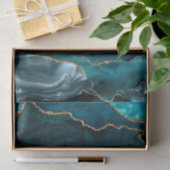 Glam Aquamarin Green Agate Geode Marble Seidenpapier (Geschenk)