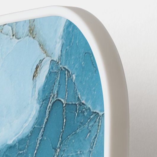 Glam Aquamarin Marble Gold Foil Monogram Pickleball Schläger (Linke Seite)