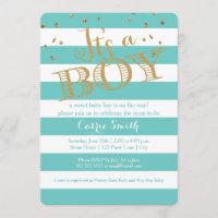 Glam Aquamarin Rugby Stripe Boy Kinderdusche Einla