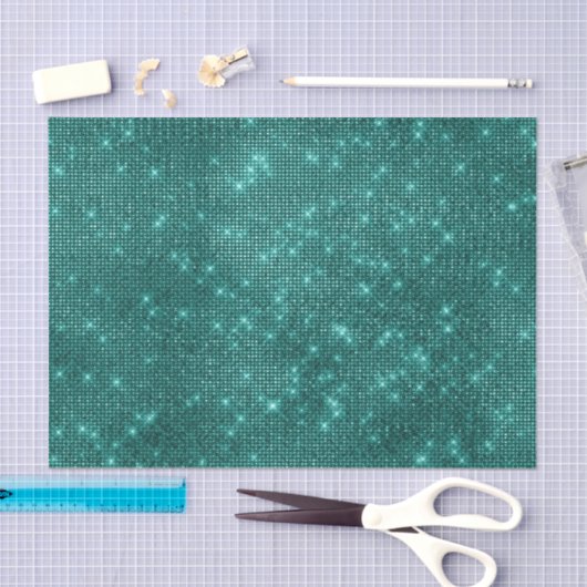 Glam Aquamarin Sequins Seidenpapier (Handwerk)