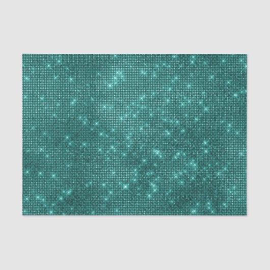 Glam Aquamarin Sequins Seidenpapier (Vorderseite)