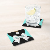 Glam Aquamarine ethnische Extravagante Tiffany The Rechteckiger Pappuntersetzer (Vor Ort)