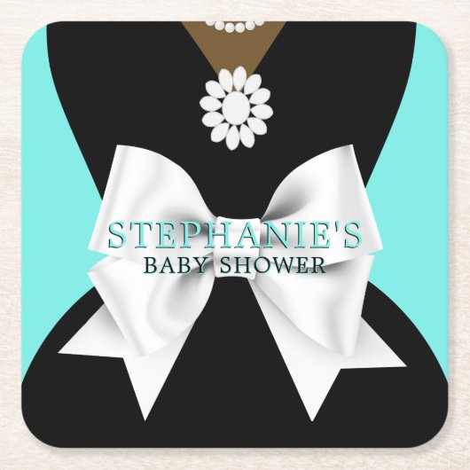 Glam Aquamarine ethnische Extravagante Tiffany The Rechteckiger Pappuntersetzer (Vorderseite)