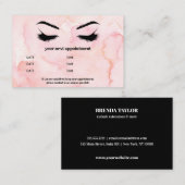 Glam Aquarell rosa Browbar Eyelash Luxus Visitenkarte (Vorne/Hinten)