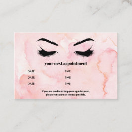 Glam Aquarell rosa Browbar Eyelash Luxus Visitenkarte
