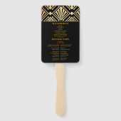 Glam Art Deco Black Gatsby 1920s Style Wedding Fächer (Rückseite)