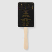 Glam Art Deco Black Gatsby 1920s Style Wedding Fächer (Rückseite)