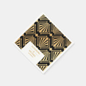 Glam Art Deco Black Gatsby 1920s Style Wedding Serviette (Ecke)