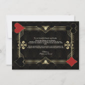 Glam Art Deco Casino Las Vegas Poker Hochzeit Dankeskarte (Rückseite)