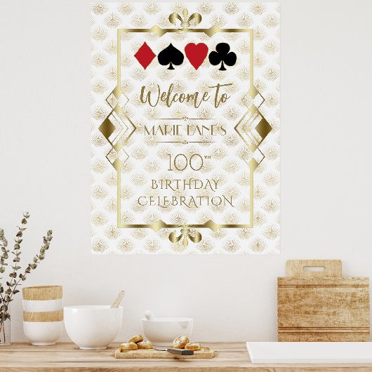 Glam Art Deco Casino Poker Startseite Poster (Küche)