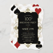 Glam Art Deco Casino Royale Poker Einladung (Vorne/Hinten)