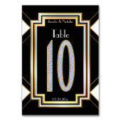 Glam Art Deco Diamond Wedding Tischnummer 10 (Rückseite)
