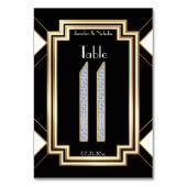 Glam Art Deco Diamond Wedding Tischnummer Eleven (Rückseite)