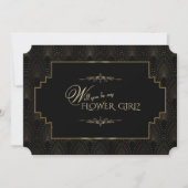 Glam Art Deco Great Gatsby Be My Flower Girl Einladung (Vorderseite)