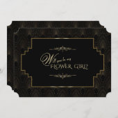 Glam Art Deco Great Gatsby Be My Flower Girl Einladung (Vorne/Hinten)