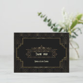 Glam Art Deco Great Gatsby Wedding Vielen Dank Dankeskarte (Stehend Vorderseite)