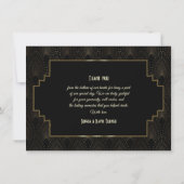 Glam Art Deco Great Gatsby Wedding Vielen Dank Dankeskarte (Rückseite)