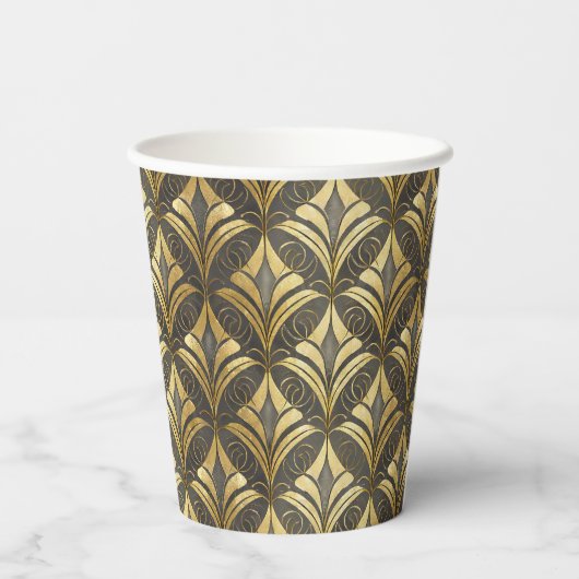 Glam Art Deco Muster Wedding ID1033 Pappbecher (Rückseite)