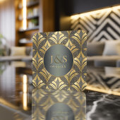 Glam Art Deco Muster Wedding ID1033 Rechteckiger Pappuntersetzer