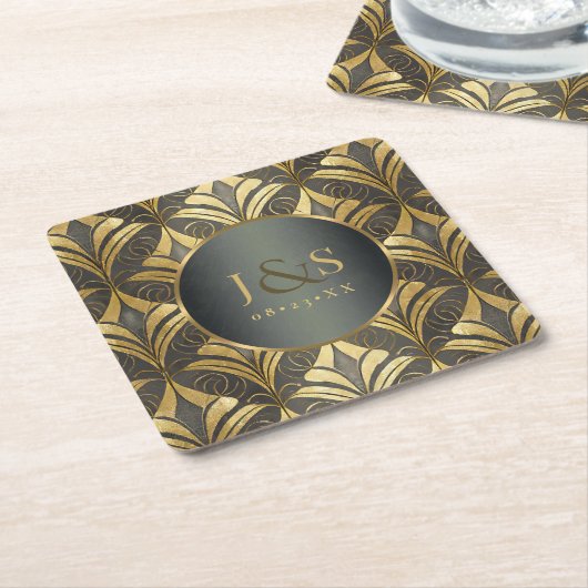 Glam Art Deco Muster Wedding ID1033 Rechteckiger Pappuntersetzer (angewinkelt)