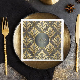 Glam Art Deco Muster Wedding ID1033 Serviette