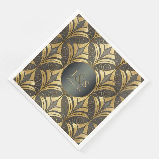 Glam Art Deco Muster Wedding ID1033 Serviette (Ecke)