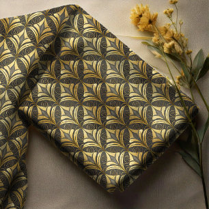 Glam Art Deco Schwarz Gold ID1033 Stoff