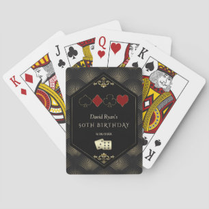 Glam Art Deco Vegas Casino Royale 50. Geburtstag  Spielkarten