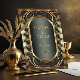 Glam Art Deco Wedding Cards ID1033 Sockelschild