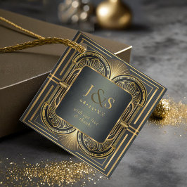 Glam Art Deco Wedding Danke, ID1033 Geschenkanhänger