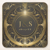 Glam Art Deco Wedding V2 ID1033 Rechteckiger Pappuntersetzer (Vorderseite)