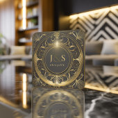 Glam Art Deco Wedding V2 ID1033 Rechteckiger Pappuntersetzer