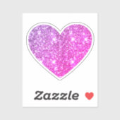 Glam Ästhetik Girly Hot Pink Glitzer Herz Aufkleber (Blatt)