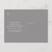 Glam aus grauem und weißem Marmor Elegant Save the Ankündigungspostkarte (Rückseite)