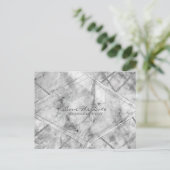 Glam aus grauem und weißem Marmor Elegant Save the Ankündigungspostkarte (Stehend Vorderseite)