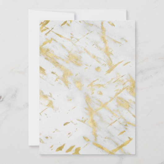 Glam aus weißem Marmor Moderne Party Einladungen (Rückseite)