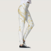 Glam aus weißem Marmor Moderner Designer Leggings (Rechts)