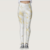 Glam aus weißem Marmor Moderner Designer Leggings (Vorderseite)