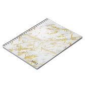 Glam aus weißem und goldfarbenem Marmor Elegant Notizblock (Linke Seite)