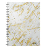 Glam aus weißem und goldfarbenem Marmor Elegant Notizblock (Vorderseite)
