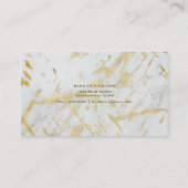 Glam aus weißem und goldfarbenem Marmor Eleganter Visitenkarte (Rückseite)