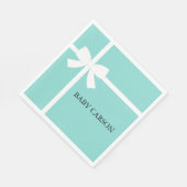 Glam Baby Aquamarin Blue Personalize Dusche Party Serviette (Ecke)