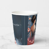 Glam Ball Gown Spark Dark Navy Blue Quinceanera Pappbecher (Rechts)