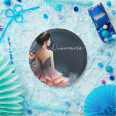 Glam Ball Gown Spark Dark Navy Blue Quinceanera Pappteller (Party)