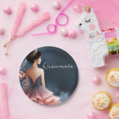 Glam Ball Gown Spark Dark Navy Blue Quinceanera Pappteller (Party)