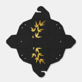 Glam Bamboo Leaves Gold Foil | Schwarzes Gold Geschenkschachtel (Ungefaltet)
