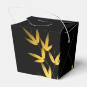 Glam Bamboo Leaves Gold Foil | Schwarzes Gold Geschenkschachtel (Rückseite)