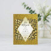 Glam BAT MITZVAH Girly GOLD Glitzer Tierdruck (Stehend Vorderseite)