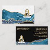 *~* Glam Beach Moon Goddess Aquamarin Gold Glitzer Visitenkarte (Vorne/Hinten)