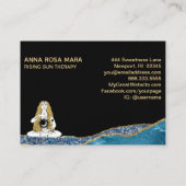 *~* Glam Beach Moon Goddess Gold Glitzer Aquamarin Visitenkarte (Rückseite)